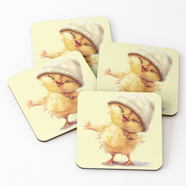 Item preview, Cute Smiling Chick with Cap – Funny Cartoon little Chicken designed and sold by EmeraldeaArt.