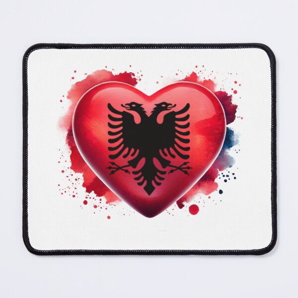 Item preview, Albania Heart Flag Watercolour Style designed and sold by FlagWardrobe.