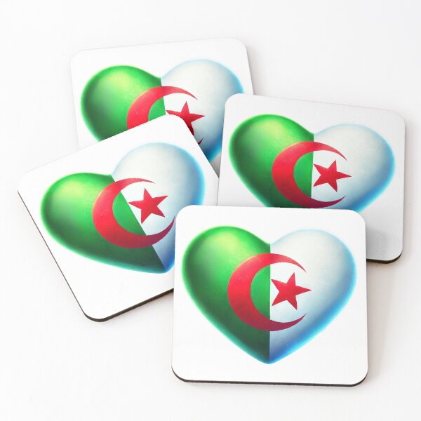 Item preview, Algeria Heart Flag Watercolour Style designed and sold by FlagWardrobe.