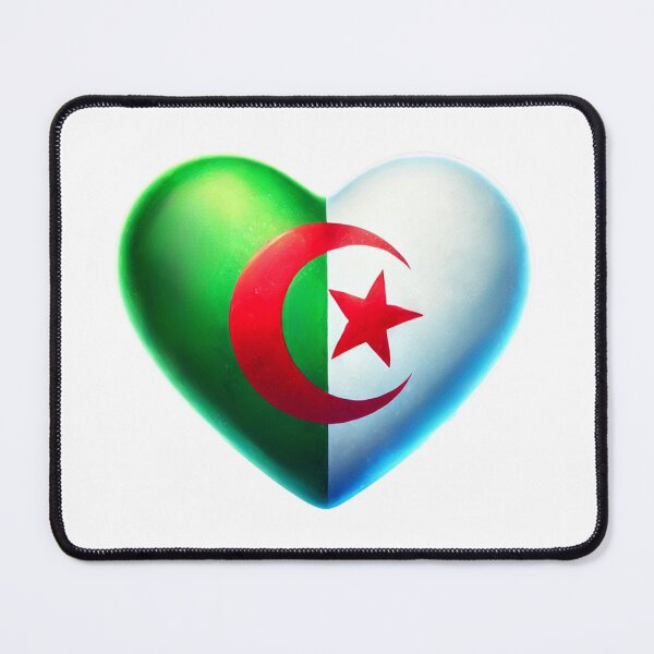 Item preview, Algeria Heart Flag Watercolour Style designed and sold by FlagWardrobe.