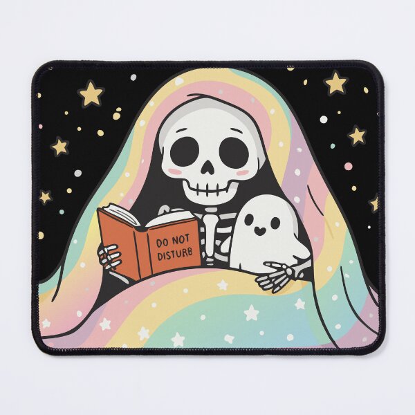 Item preview, Do Not Disturb – Cute Skeleton Reading Under Blanket designed and sold by pixelated_echoes.