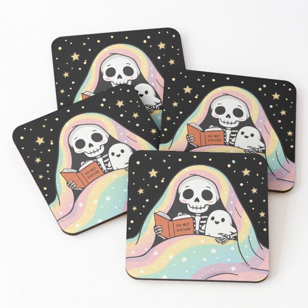 Item preview, Do Not Disturb – Cute Skeleton Reading Under Blanket designed and sold by pixelated_echoes.