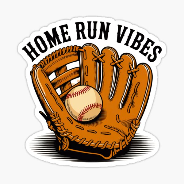 Item preview, Diseño de guante y pelota de béisbol vintage con vibraciones de jonrón designed and sold by HALENDESS.