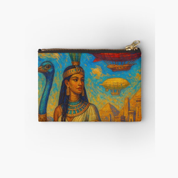 Item preview, Egyptian Anuket with ostrich and airships in the sky designed and sold by VidyoeDesigns67.