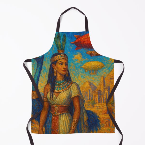 Item preview, Egyptian Anuket with ostrich and airships in the sky designed and sold by VidyoeDesigns67.