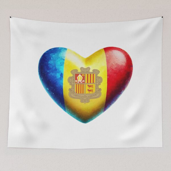 Item preview, Andorra Heart Flag Watercolour Style designed and sold by FlagWardrobe.