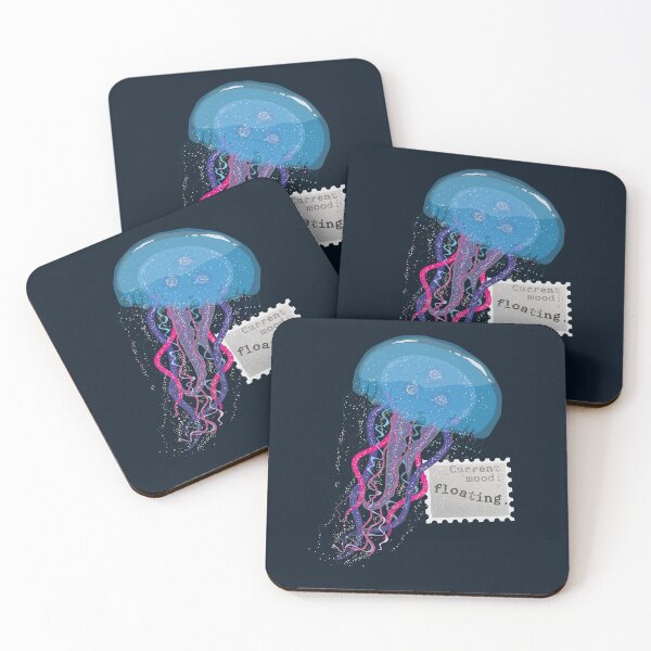 Item preview, Floating Jellyfish – Dreamy Ocean Vibes with “Current Mood” Quote designed and sold by MerchYouSearch.
