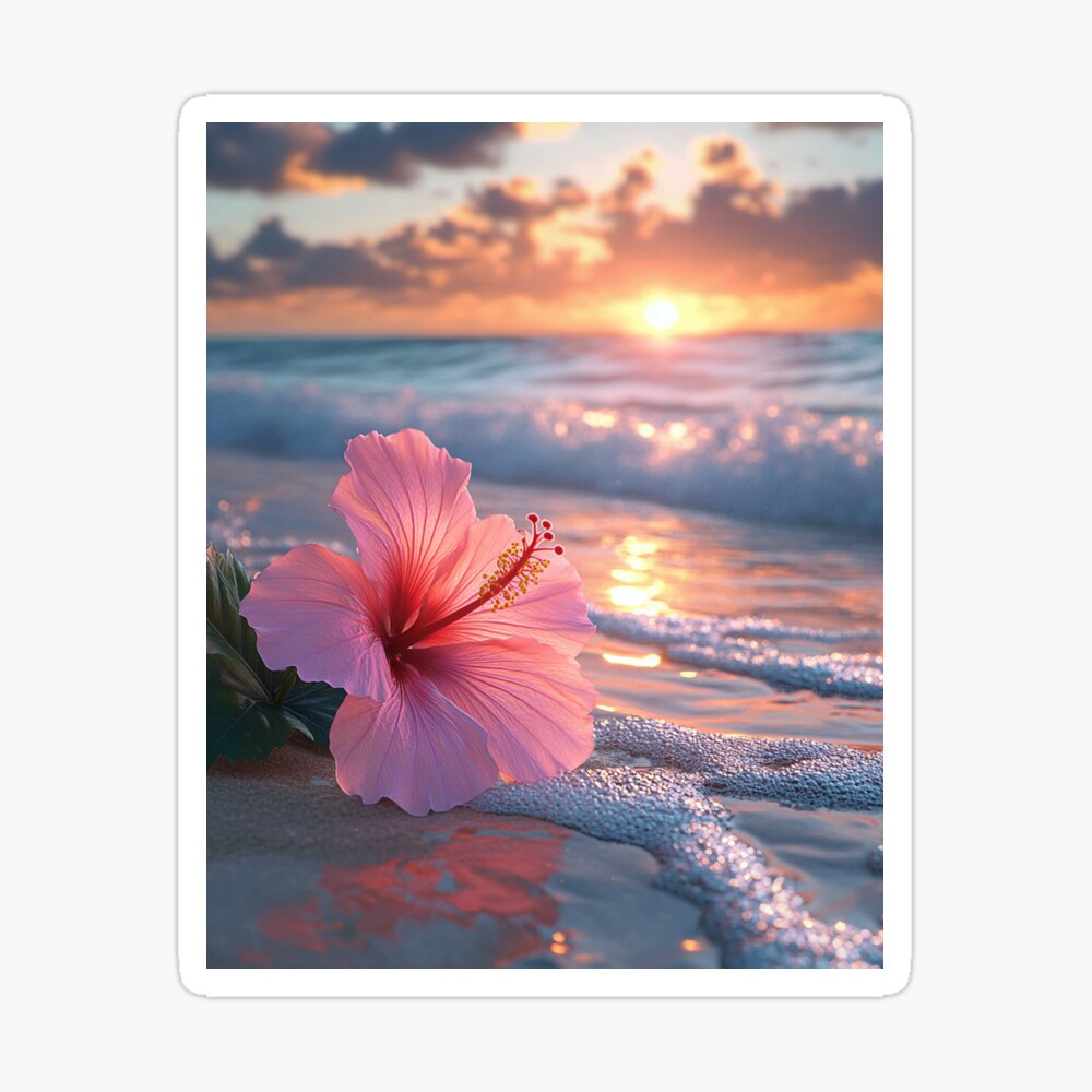 Hibiscus Beach Poster