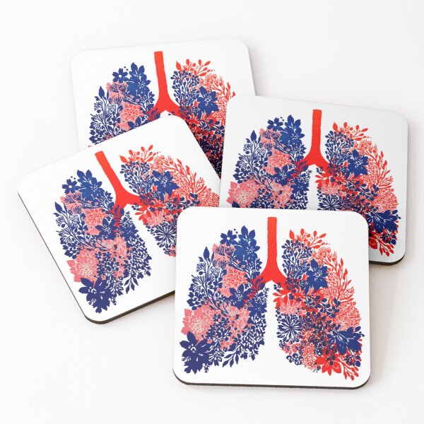 Item preview, Floral Lungs in Red & Blue – Modern Botanical Anatomy designed and sold by Kollibri.