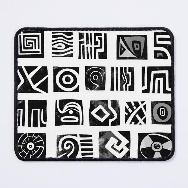 Item preview, Modern Black and White Abstract Icons Grid designed and sold by Patricks-Art.