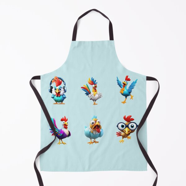 Item preview, Funny Chicken Rooster Pack – 6 Cartoon Set designed and sold by EmeraldeaArt.