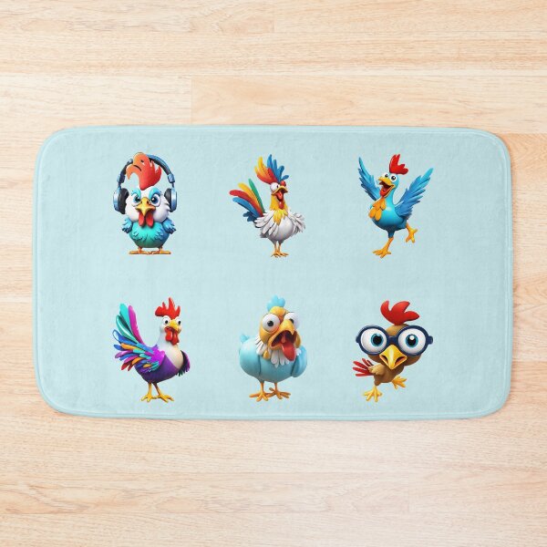 Item preview, Funny Chicken Rooster Pack – 6 Cartoon Set designed and sold by EmeraldeaArt.