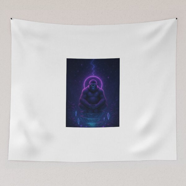 Item preview, Meditating Astral Gorilla on Crystal Steps designed and sold by dessertcruzing.