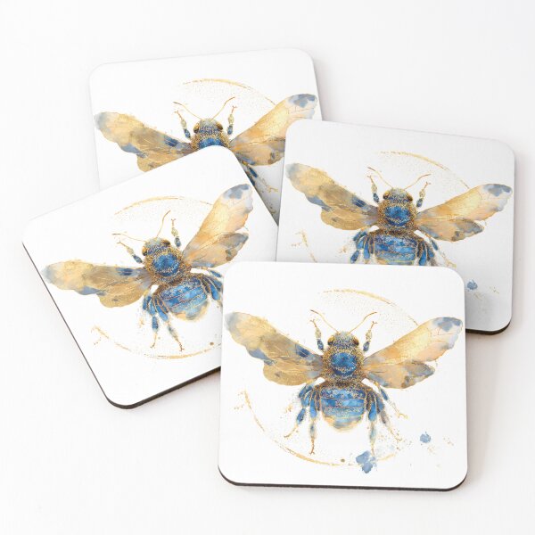 Item preview, Golden Bee Watercolor Art - Honeybee Nature Wildlife Illustration designed and sold by Kollibri.