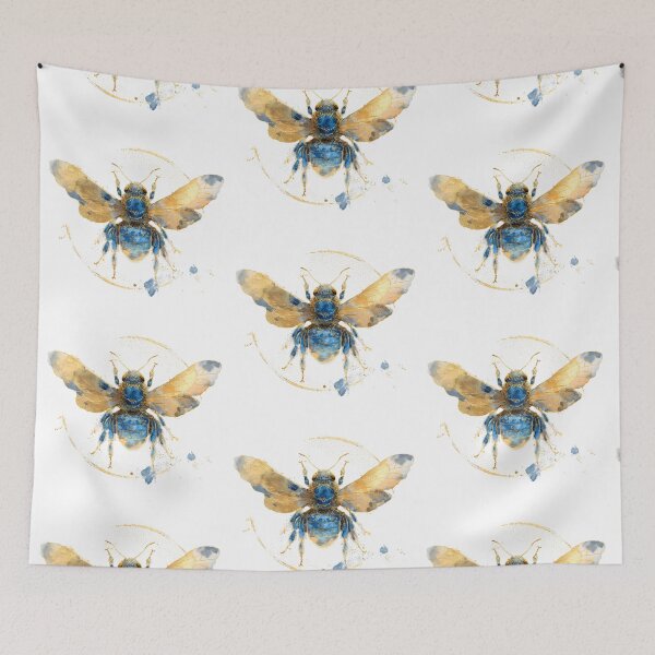 Item preview, Golden Bee Watercolor Art - Honeybee Nature Wildlife Illustration designed and sold by Kollibri.