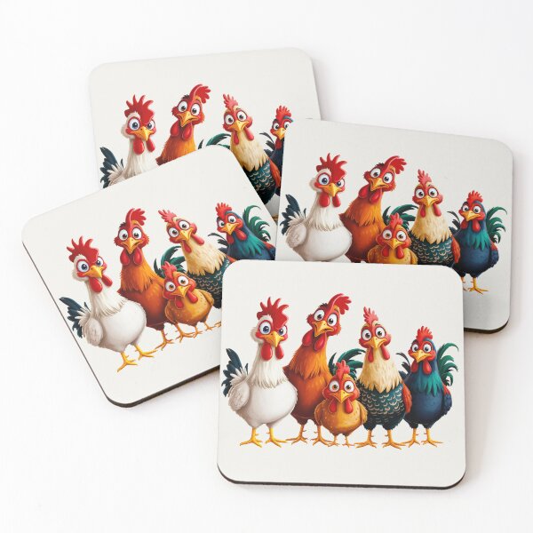 Item preview, The Chicken Gang – Funny Cartoon Poultry Squad designed and sold by EmeraldeaArt.