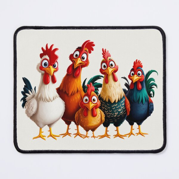 Item preview, The Chicken Gang – Funny Cartoon Poultry Squad designed and sold by EmeraldeaArt.
