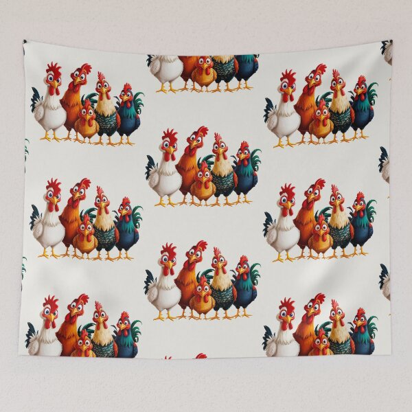 Item preview, The Chicken Gang – Funny Cartoon Poultry Squad designed and sold by EmeraldeaArt.