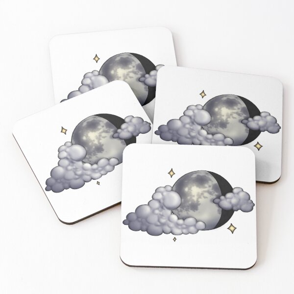 Item preview, Waning Gibbous Moon with Clouds designed and sold by rowanmakesart.