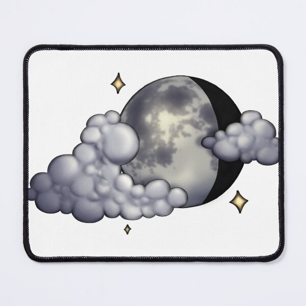 Item preview, Waning Gibbous Moon with Clouds designed and sold by rowanmakesart.