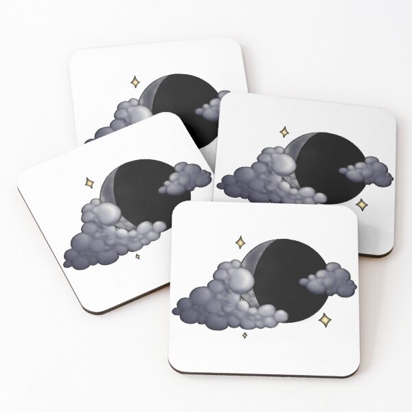 Item preview, Waning Crescent Moon with Clouds designed and sold by rowanmakesart.