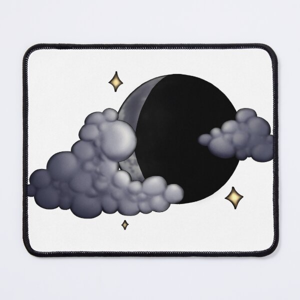 Item preview, Waning Crescent Moon with Clouds designed and sold by rowanmakesart.
