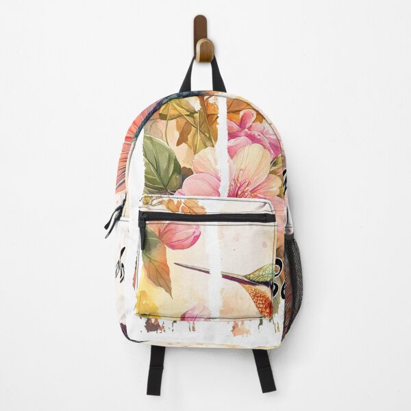 Item preview, New Beginnings, Humming Bird Water Color, Vintage Floral, Floral Watercolor, Cottagecore, Brushstroke Watercolor designed and sold by BoastInArt.