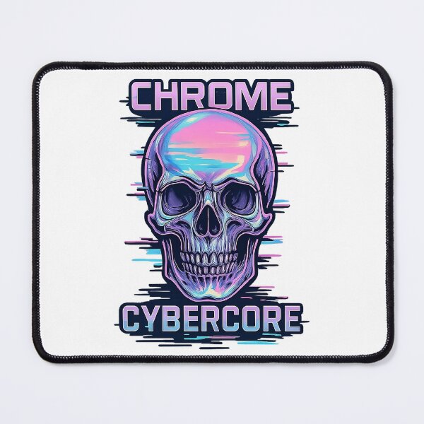 Item preview, Chrome Cybercore Skull T-Shirt – Y2K Vaporwave Glitch Aesthetic, Futuristic Holographic Pastel Skull Tee designed and sold by SkyyWorks.