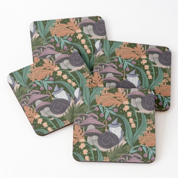 Item preview, Whimsical Gnome Wizard Forest Pattern Cottagecore Snails, Mushrooms & Magic Jemma Jamie Skidmore  designed and sold by Jemma Jamie Skidmore.