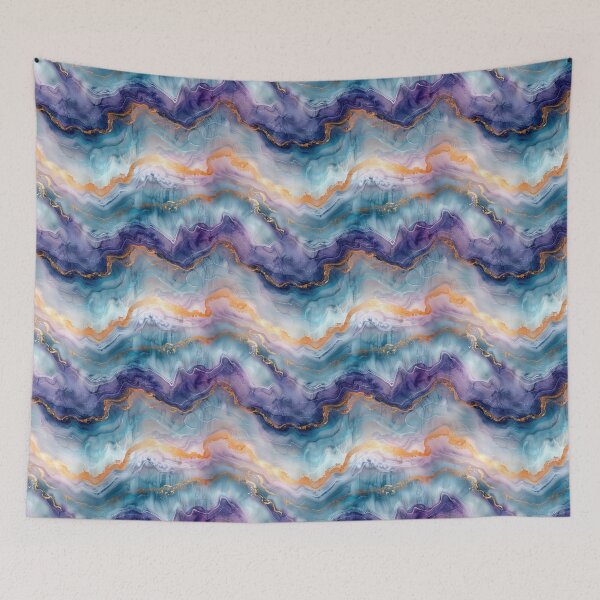Item preview, Abstract Agate Marble with Purple, Blue, and Gold designed and sold by NTGUILTY.