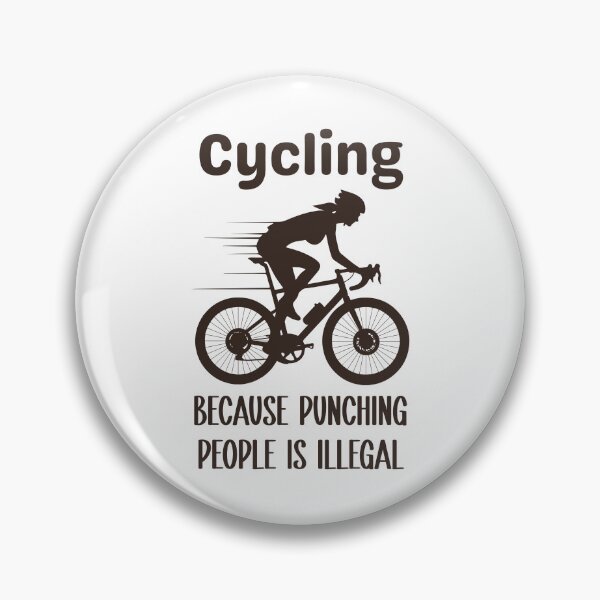 Item preview, Cycling Because Punching People is Illegal, funny vintage cycling lovers gift designed and sold by PRINYOS.