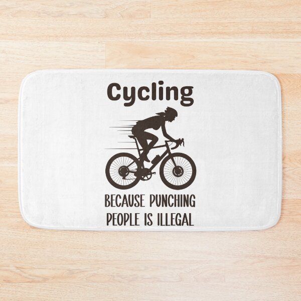 Item preview, Cycling Because Punching People is Illegal, funny vintage cycling lovers gift designed and sold by PRINYOS.