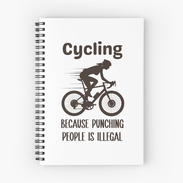 Item preview, Cycling Because Punching People is Illegal, funny vintage cycling lovers gift designed and sold by PRINYOS.