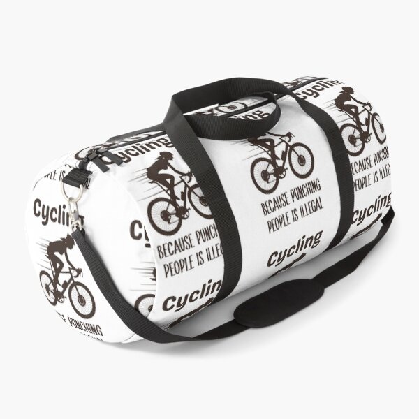 Item preview, Cycling Because Punching People is Illegal, funny vintage cycling lovers gift designed and sold by PRINYOS.