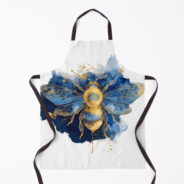 Item preview, Blue Watercolour Bee with Flowers - Botanical Insect Art Illustration designed and sold by Kollibri.