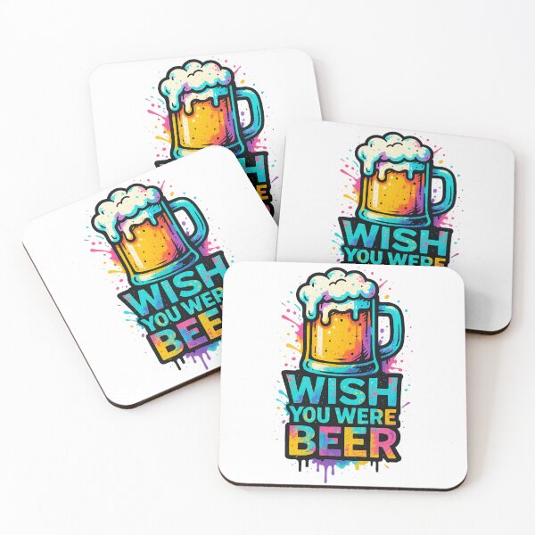 Item preview, Wish You Were Beer – Funny Graffiti Style Beer T-Shirt for Men designed and sold by LuckyFoxMerch.