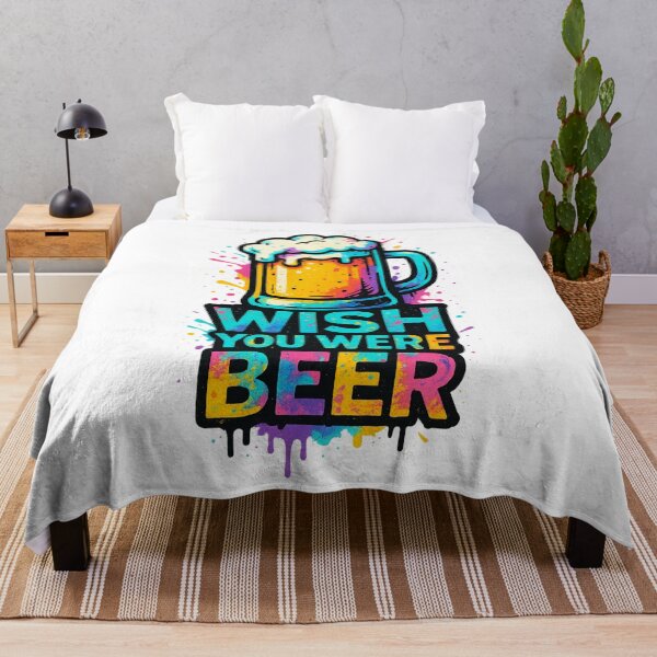 Item preview, Wish You Were Beer – Funny Graffiti Style Beer T-Shirt for Men designed and sold by LuckyFoxMerch.