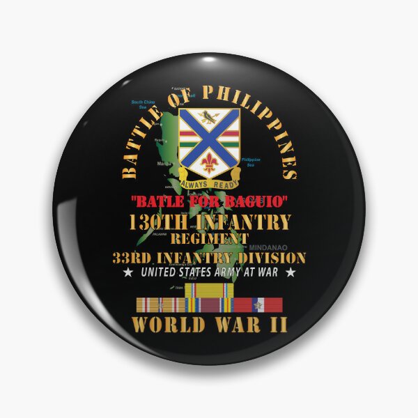 Artikelvorschau, Armee - Schlacht um die Philippinen - 130. Infanterieregiment - 33. Infanteriedivision mit PAC - PHIL SVC X 300 entworfen und verkauft von Military Insignia Products.