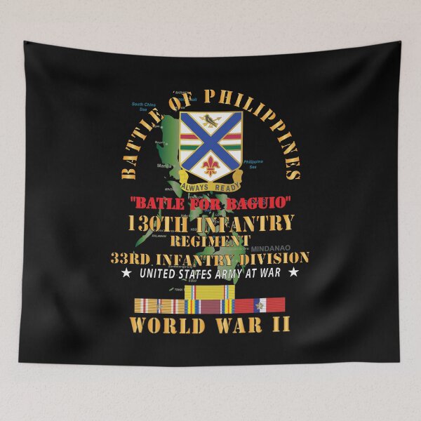 Item preview, Army - Battle for Philippines - 130th Infantry Regiment - 33rd Infantry Division w PAC - PHIL SVC X 300 designed and sold by Military Insignia Products.