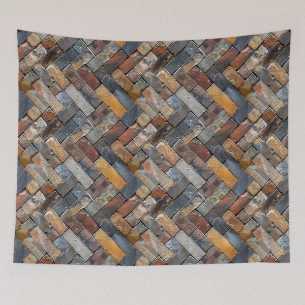 Item preview, Rustic Herringbone Pattern of Weathered Bricks designed and sold by NTGUILTY.