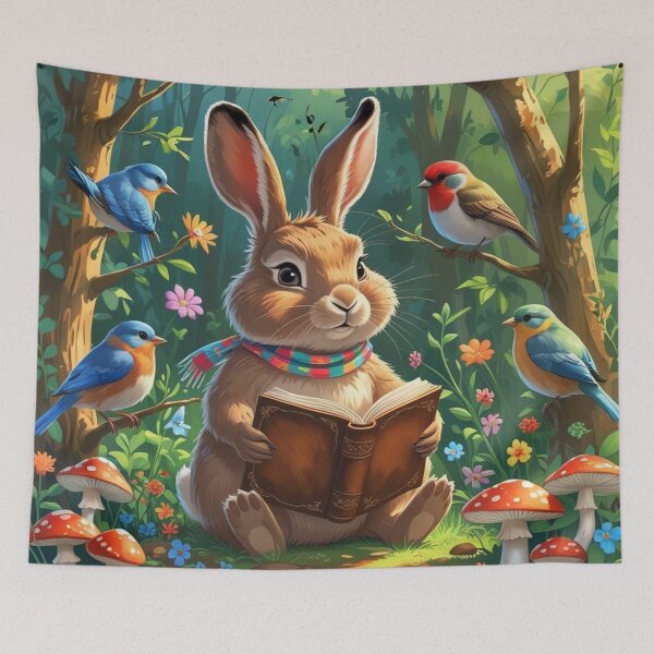 Item preview,  Bunny sitting reading a book  designed and sold by Nature's Palette.