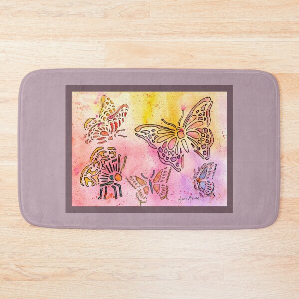 Item preview, Bespeckled Flight - stencil art and watercolor designed and sold by Annie Mason Art.