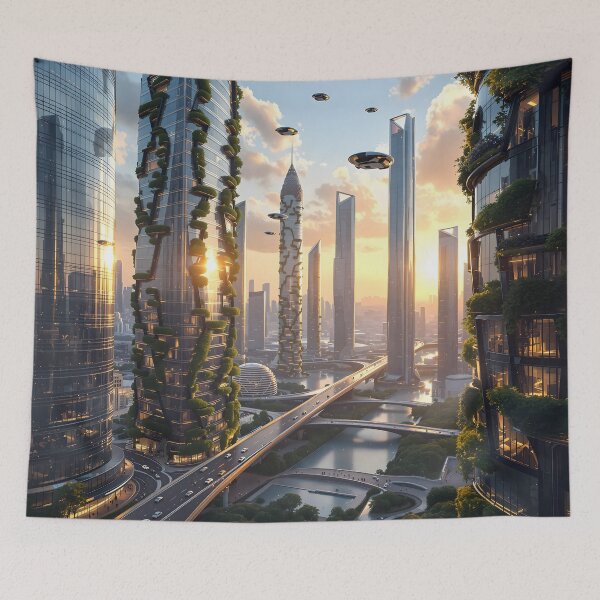 Item preview, Vertical Eden: A Futuristic Urban Oasis designed and sold by oanaunciuleanu.