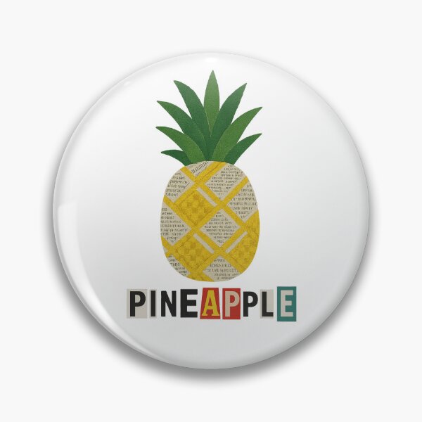 Item preview, Retro Collage Pineapple Typography – Fun Summer Fruit designed and sold by KateVil.