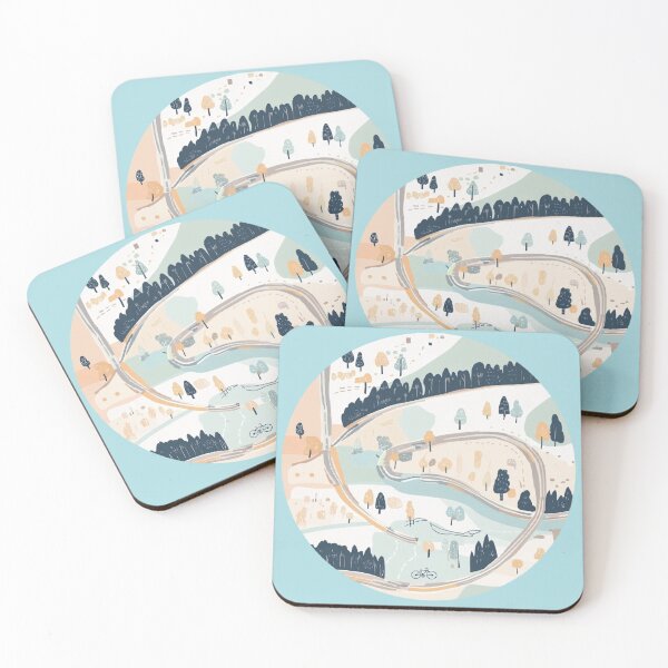 Item preview, Pastel Circular Map Art | Road, Bike, Antique, River & Subway | Soft Retro Travel Collection by Brizzard2027 designed and sold by Dream Circuit .