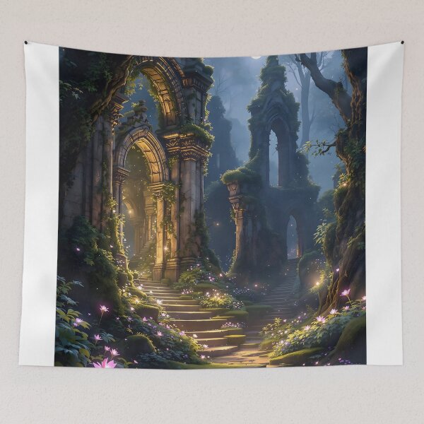 Item preview, Enchanted Ruins in a Mystical Forest designed and sold by oanaunciuleanu.