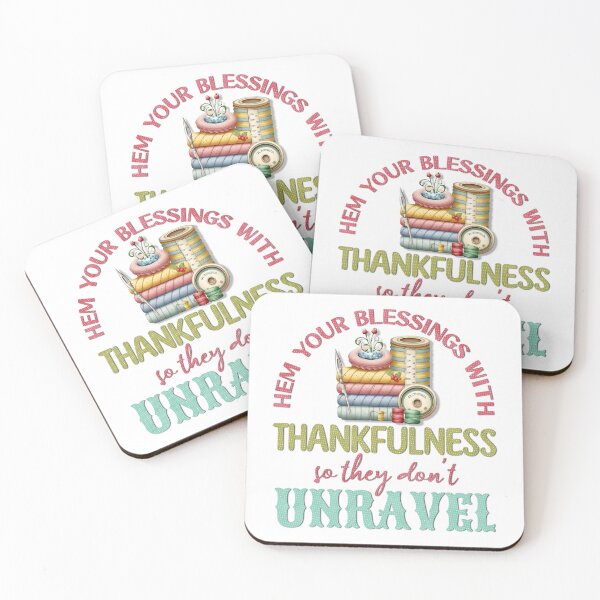 Item preview, Thankfulness Sewing Quote – Vintage Threads Stack designed and sold by Hearts Of Appalachia.