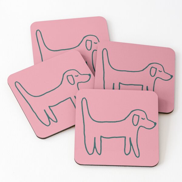 Item preview, Dog on old pink - minimalist hand drawing designed and sold by Vision Illustrated.