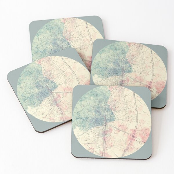 Item preview, Pastel Circular Map Art | Road, Bike, Antique, River & Subway | Soft Retro Travel Collection by Brizzard2027 designed and sold by Dream Circuit .