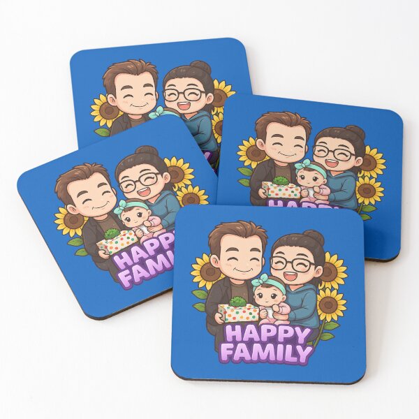 Item preview, Happy Family of 3 Members designed and sold by DopamineBee.